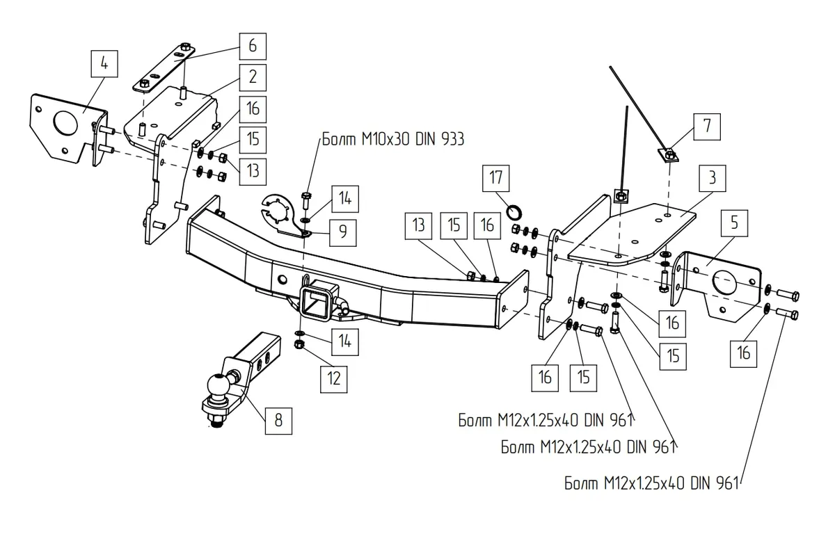 Фаркоп TowRus для GAC GS8 2021- Арт. 109182 109182 в Екатеринбург