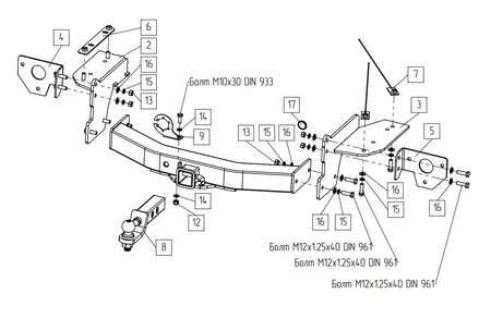Фаркоп TowRus для GAC GS8 2021- Арт. 109182 109182 в Екатеринбург