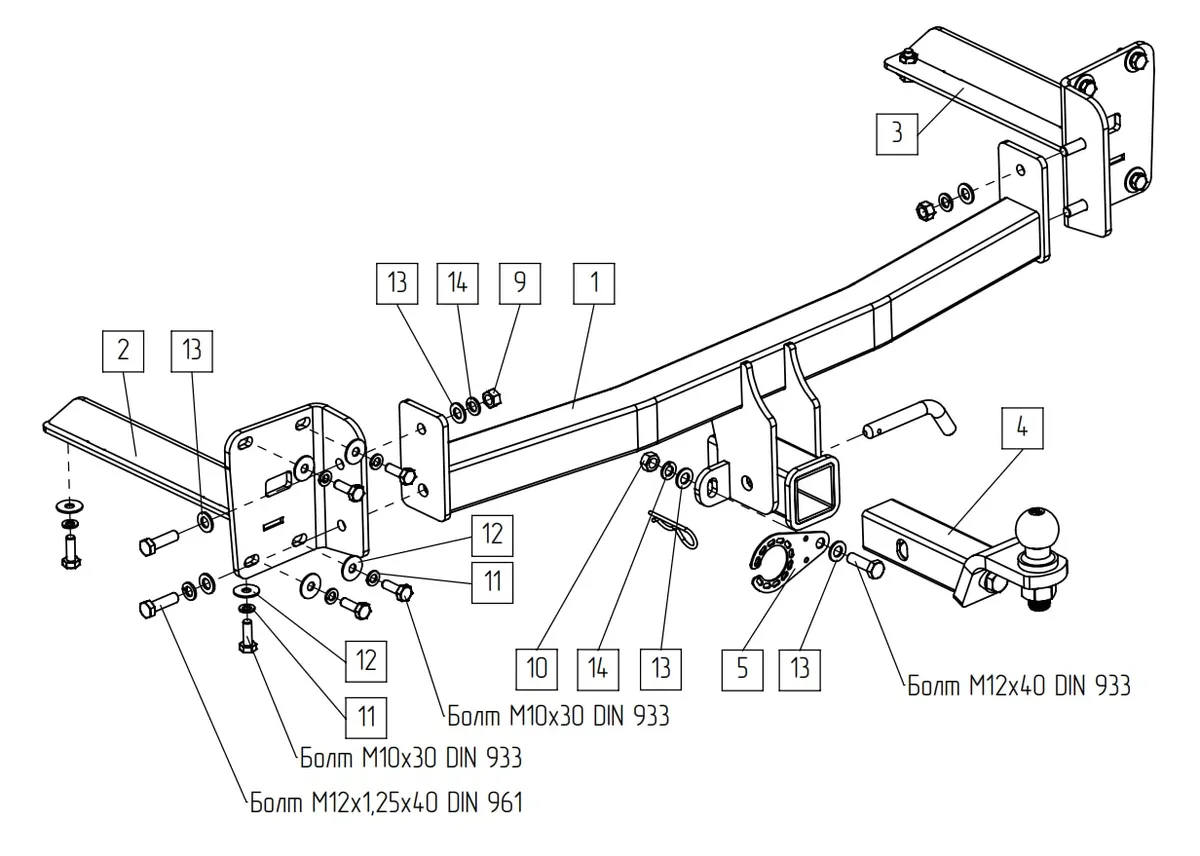 Фаркоп TowRus для Volkswagen Teramont 2022-  269092 в Екатеринбург