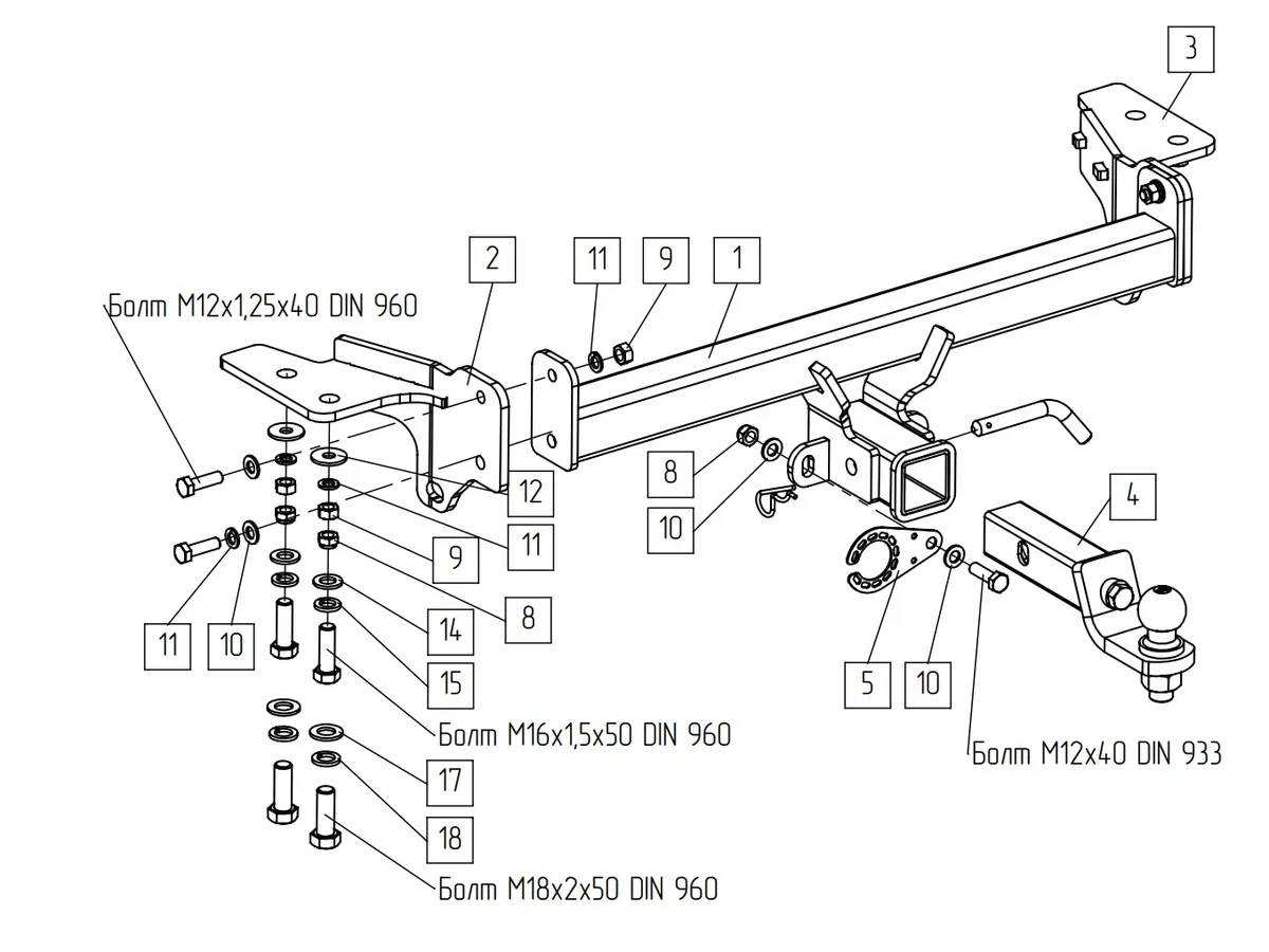 Фаркоп TowRus для Haval F7x 2025- 129299 в Екатеринбург
